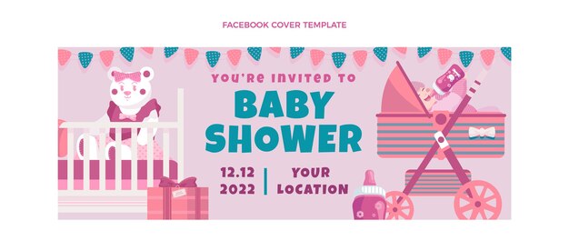 Babyshower facebook cover template