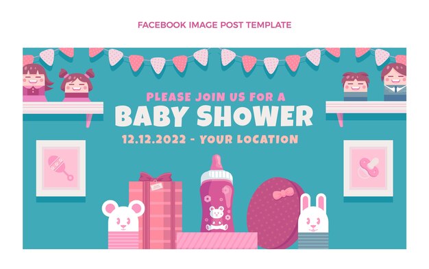 Babyshower facebook post template