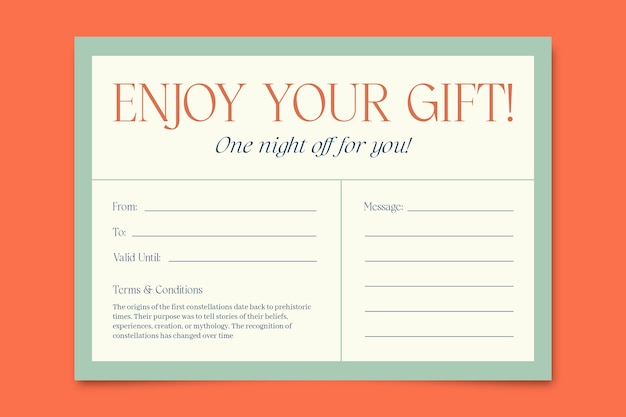 Babysitting  gift certificate template design