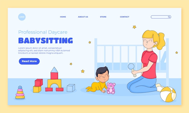 Free Vector babysitting template design