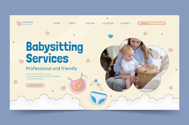 Free Vector babysitting template design