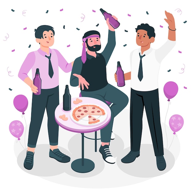 Free Vector bachelor party concept illustration