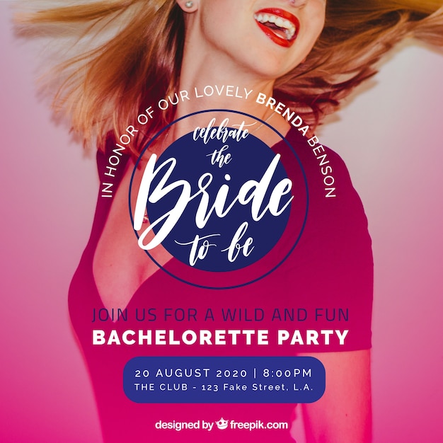 Free Vector bachelorette party invitation