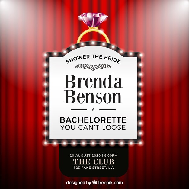 Bachelorette party template with show lights