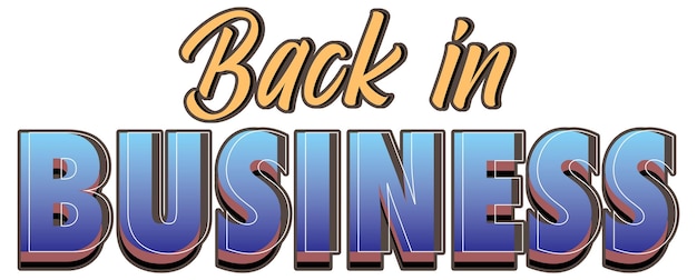 Free Vector back in business typography design