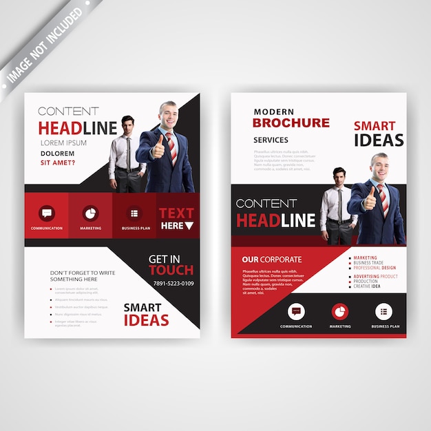 back and font corporate red flyer