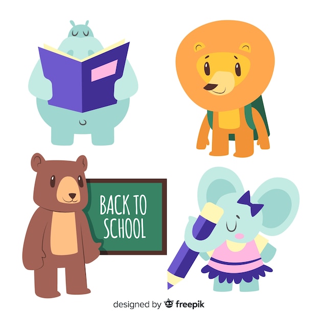 Back to school animal collection