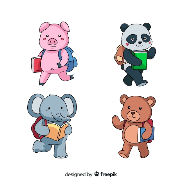 Back to school animal collection