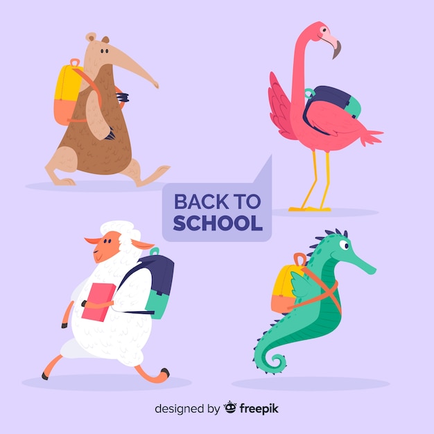 Back to school animal collection