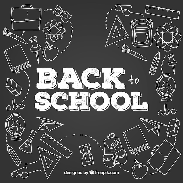 Back to school background in blackboard style