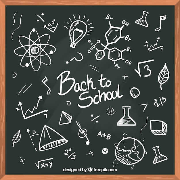 Back to school background in blackboard style