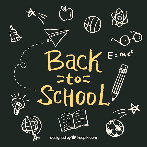 Back to school background in chalkboard style