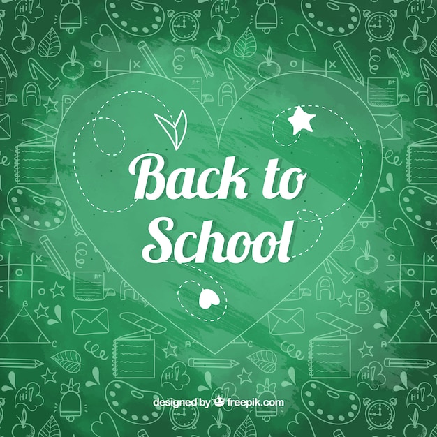 Back to school background in chalkboard style