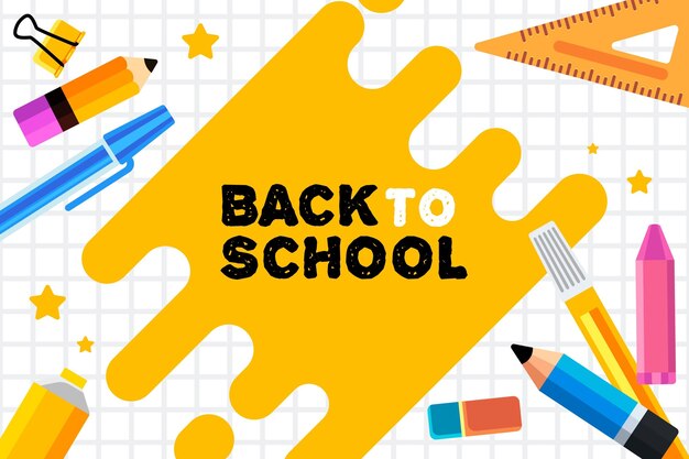 Back to school background in flat design