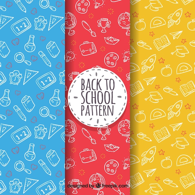 Back to school background pattern collection