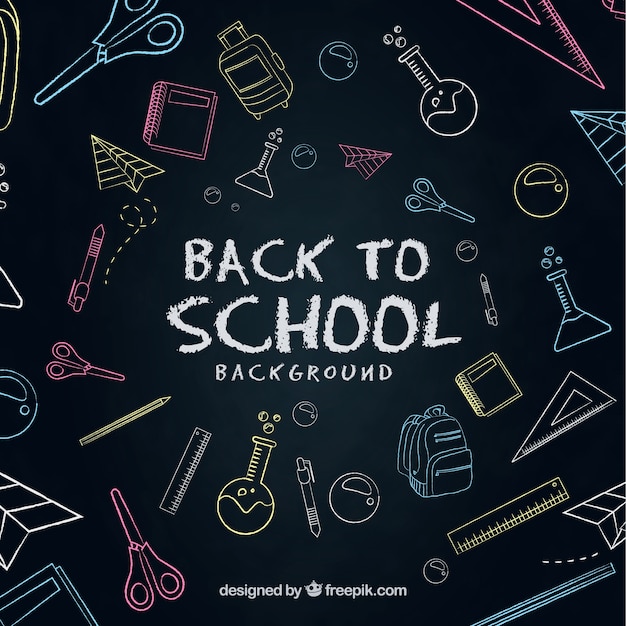 Free vector back to school background with blackboard