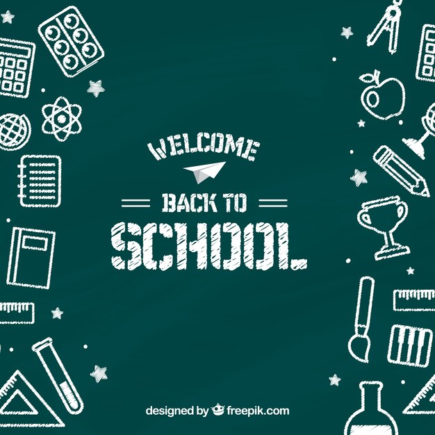 Back to school background with blackboard