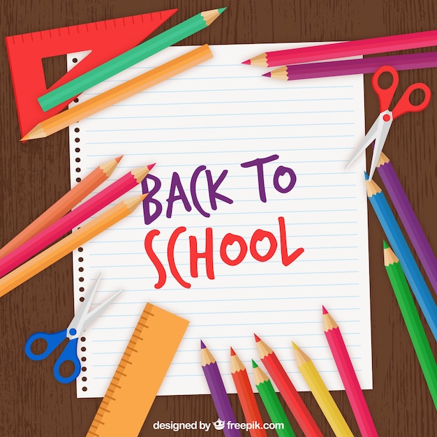 Back to school background with colorful pencils