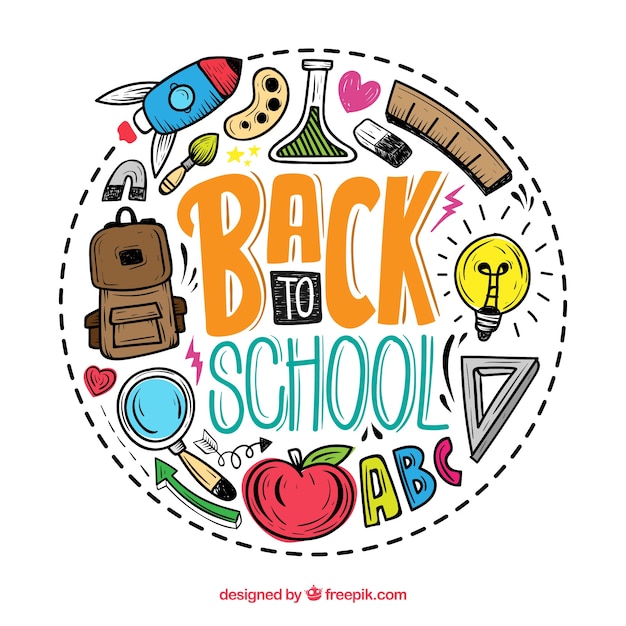 Back to school background with different elements