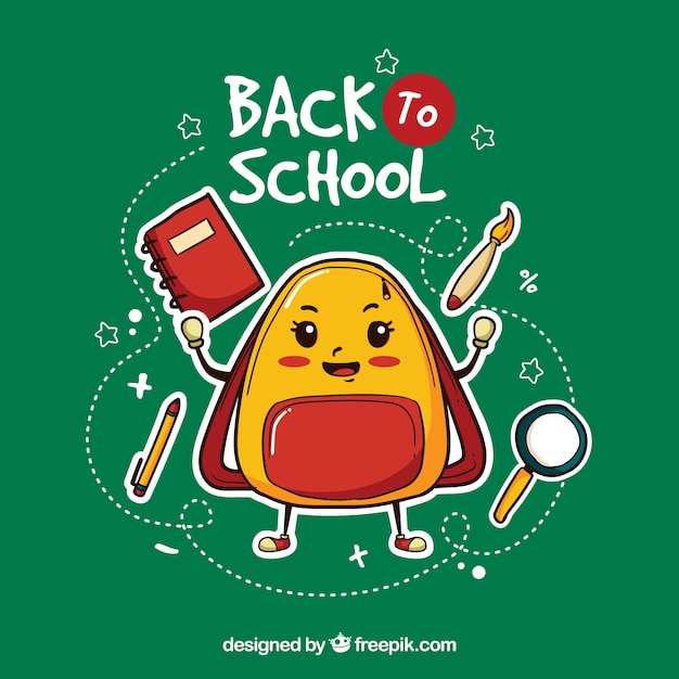 Free vector back to school background with elements