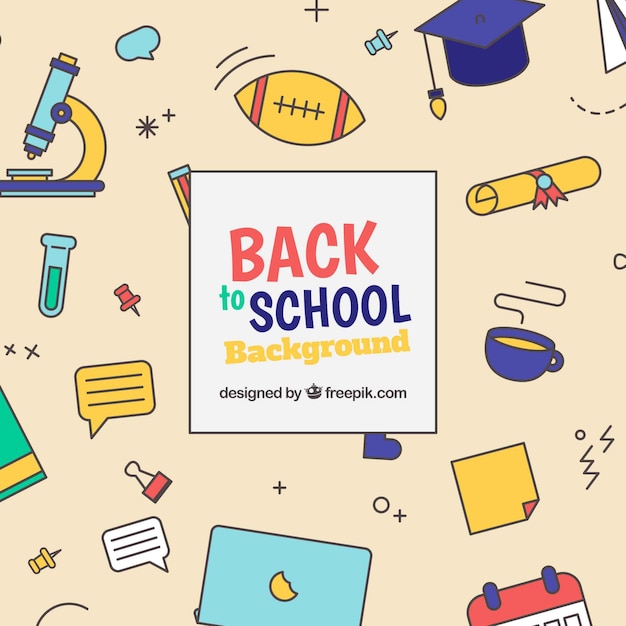 Back to school background with elements