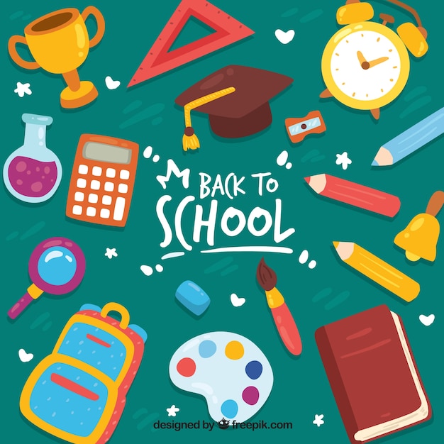 Back to school background with elements