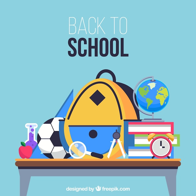 Free Vector back to school background with elements