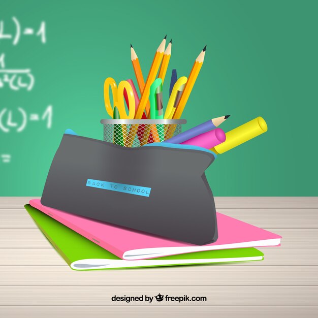 Back to school background with elements