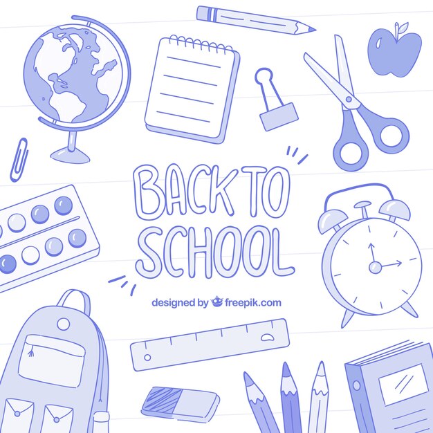 Back to school background with elements