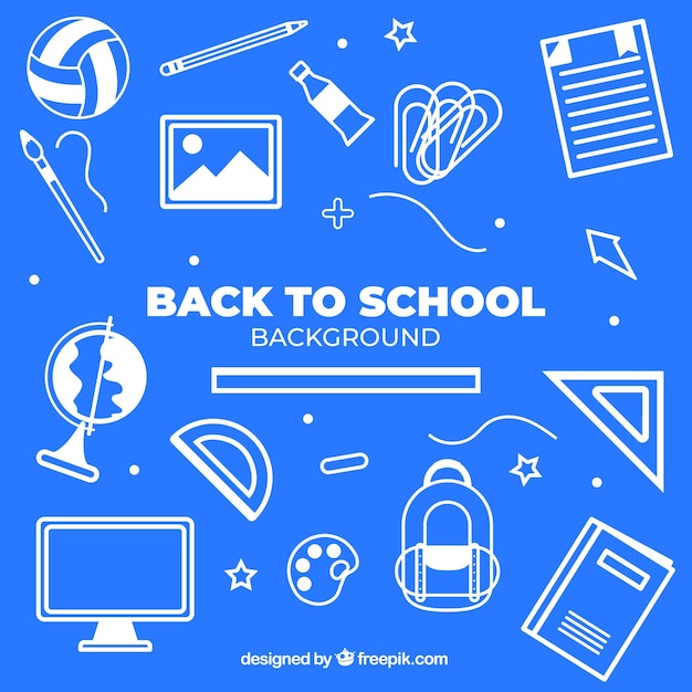 Back to school background with flat design