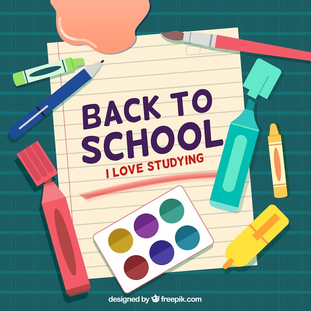 Back to school background with flat design