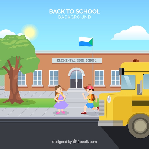 Free Vector back to school background with flat design