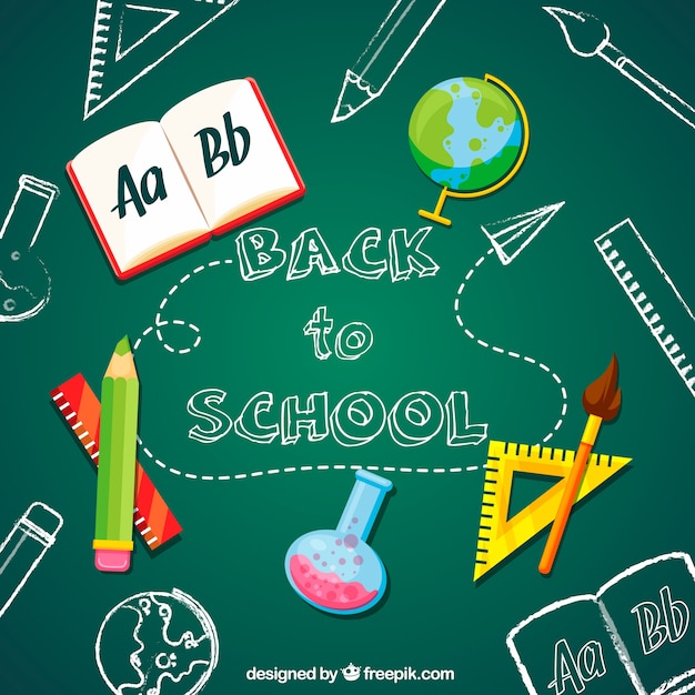 Free Vector back to school background with flat design