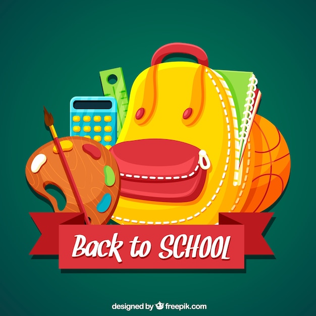 Free Vector back to school background with flat design