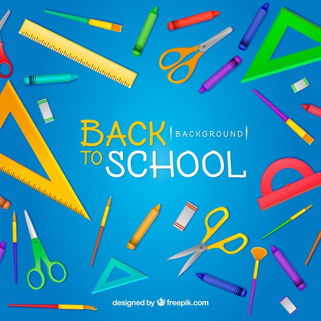 Back to school background with flat design