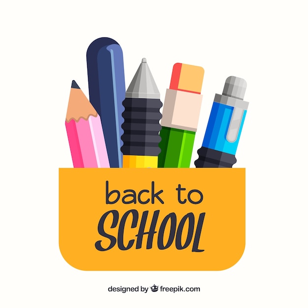 Back to school background with flat design