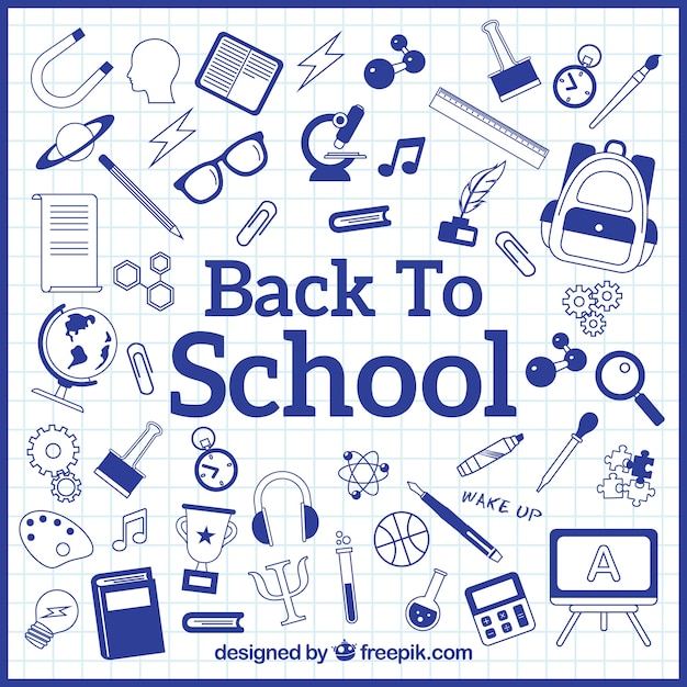 Back to school background with flat design