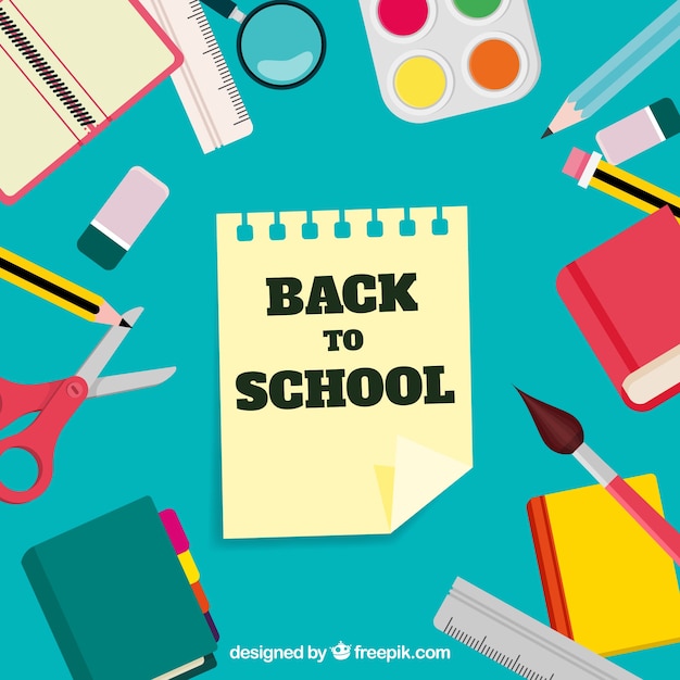 Back to school background with flat design