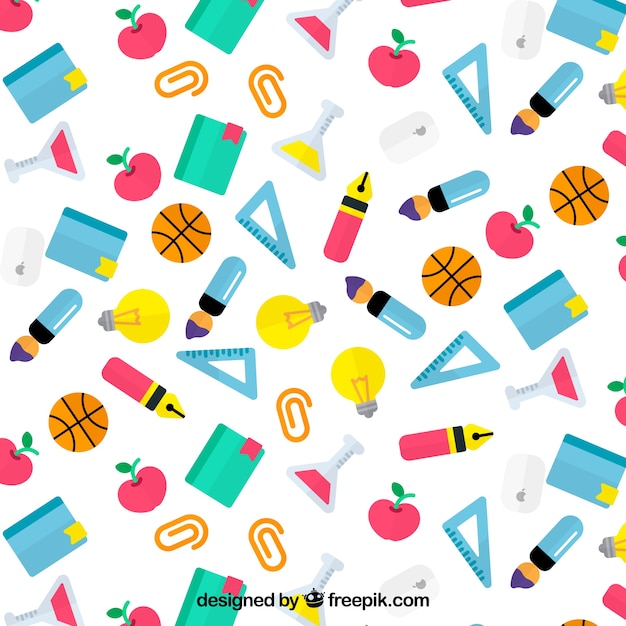 Back to school background with flat design