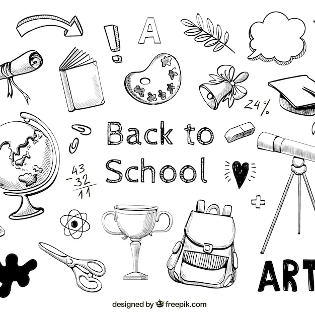 Back to school background with hand drawn style