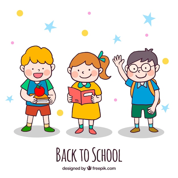 Back to school background with kids