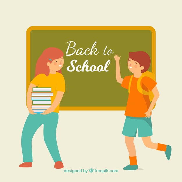 Back to school background with kids