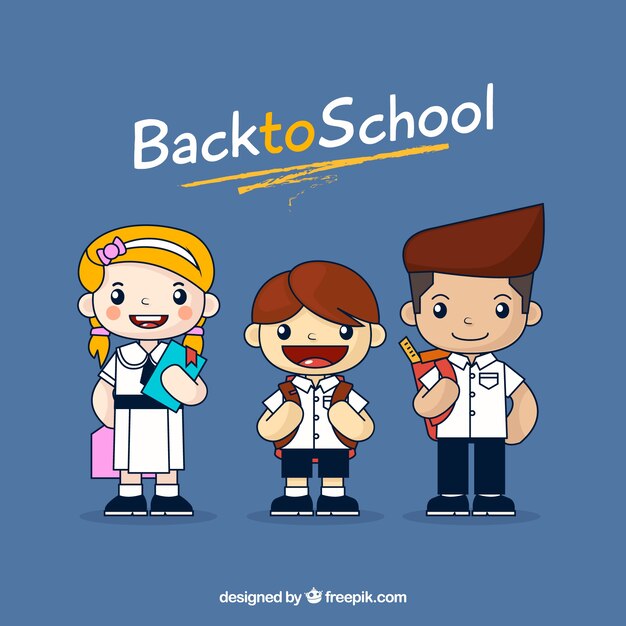 Back to school background with kids