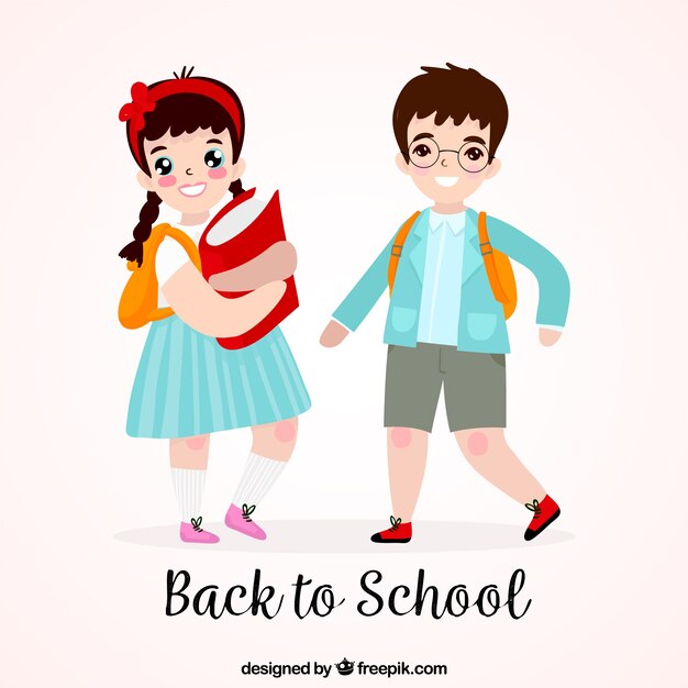 Back to school background with kids