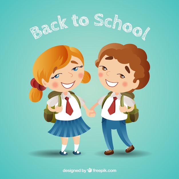 Back to school background with kids