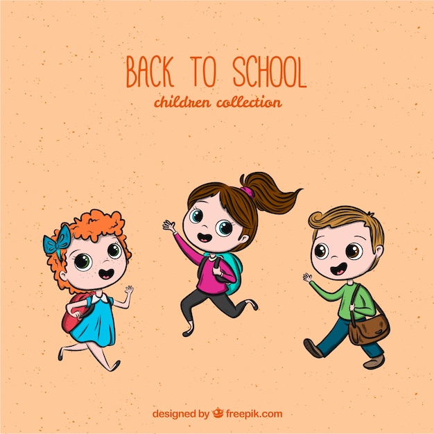 Free Vector back to school background with kids