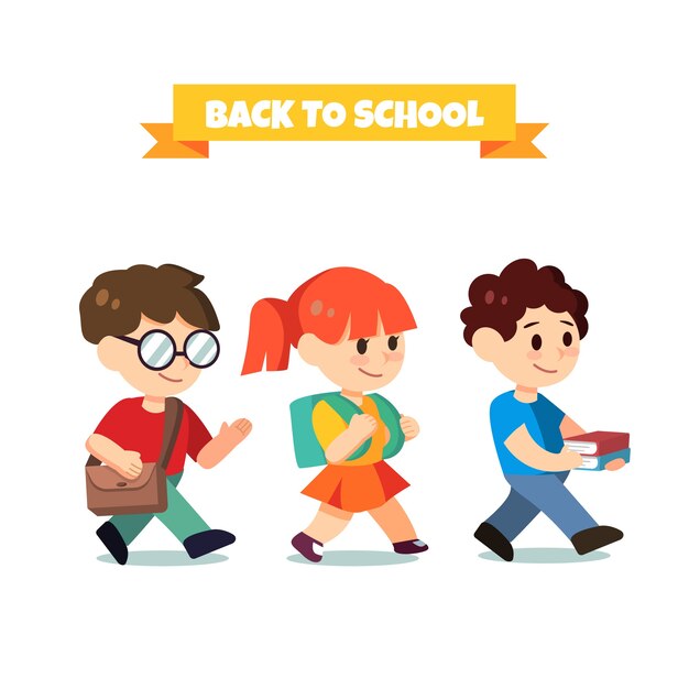 Back to school background with kids