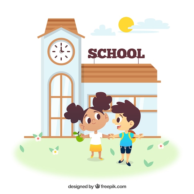 Back to school background with kids