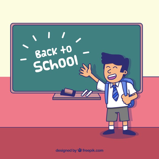 Back to school background with student 