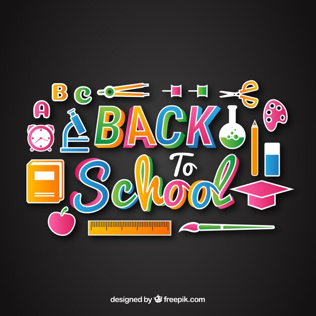 Back to school background with typography